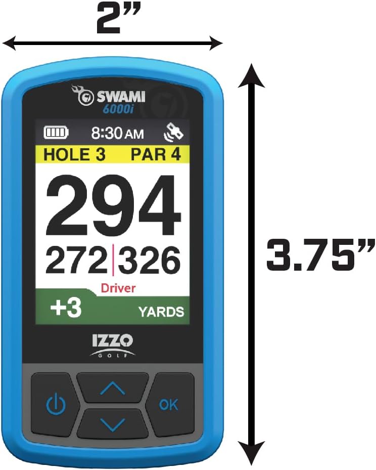 Izzo Swami 6000 Handheld Golf GPS Water-Resistant Color Display with 38,000 Course Maps & Scorekeeper - Image 6