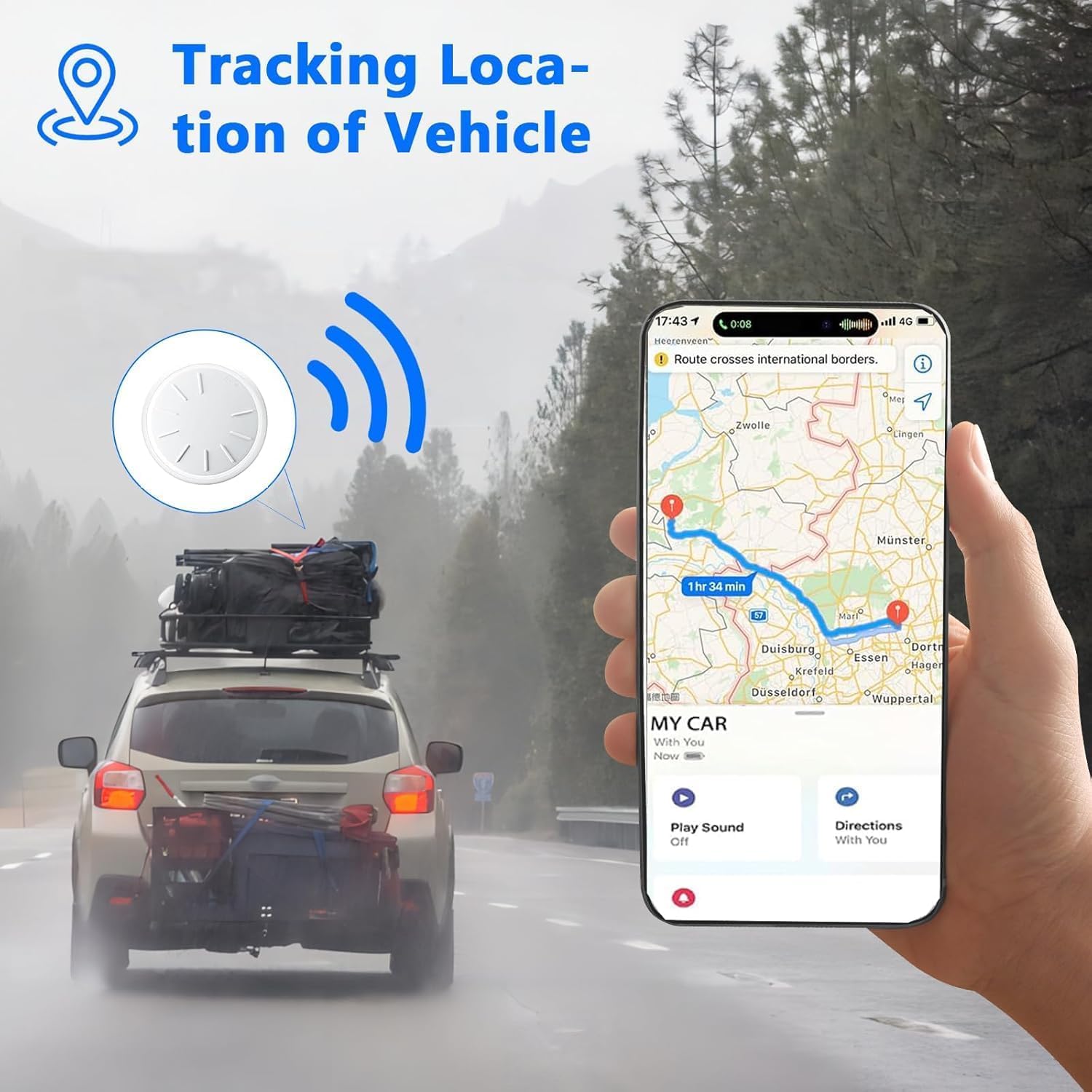 Tracker Device for Vehicles,GPS Car Tracker-No Monthly Fee Car Locator Works with Find My(iOS Only), Mini Hidden Car Tracker with Magnetic Case(Black,1PCS) - Image 4